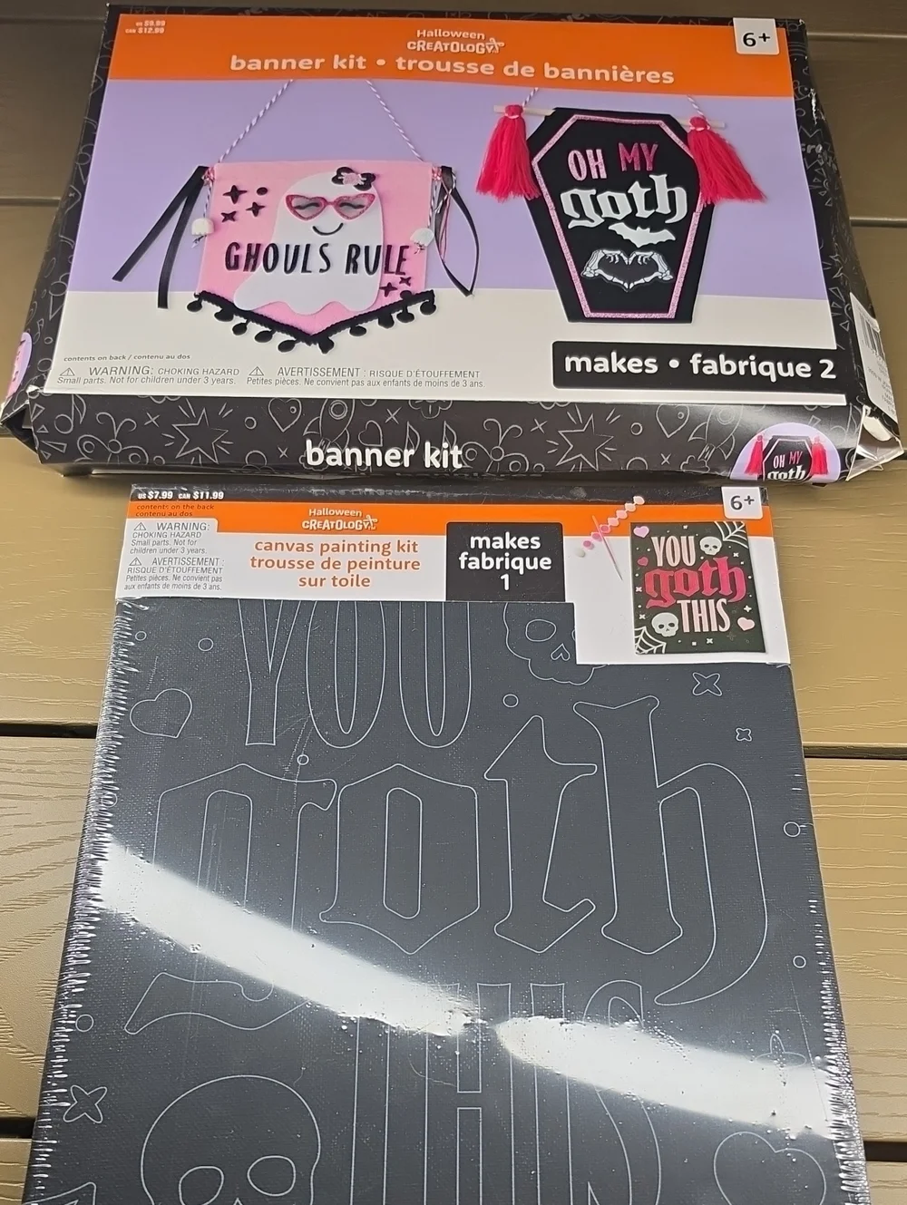 Halloween Pink & Black “Ghouls Rule” Banner Kit And You Goth This Painting Kit